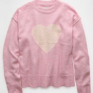 American Eagle Outfitters Whoa So Soft Heart Crew Neck Sweater
